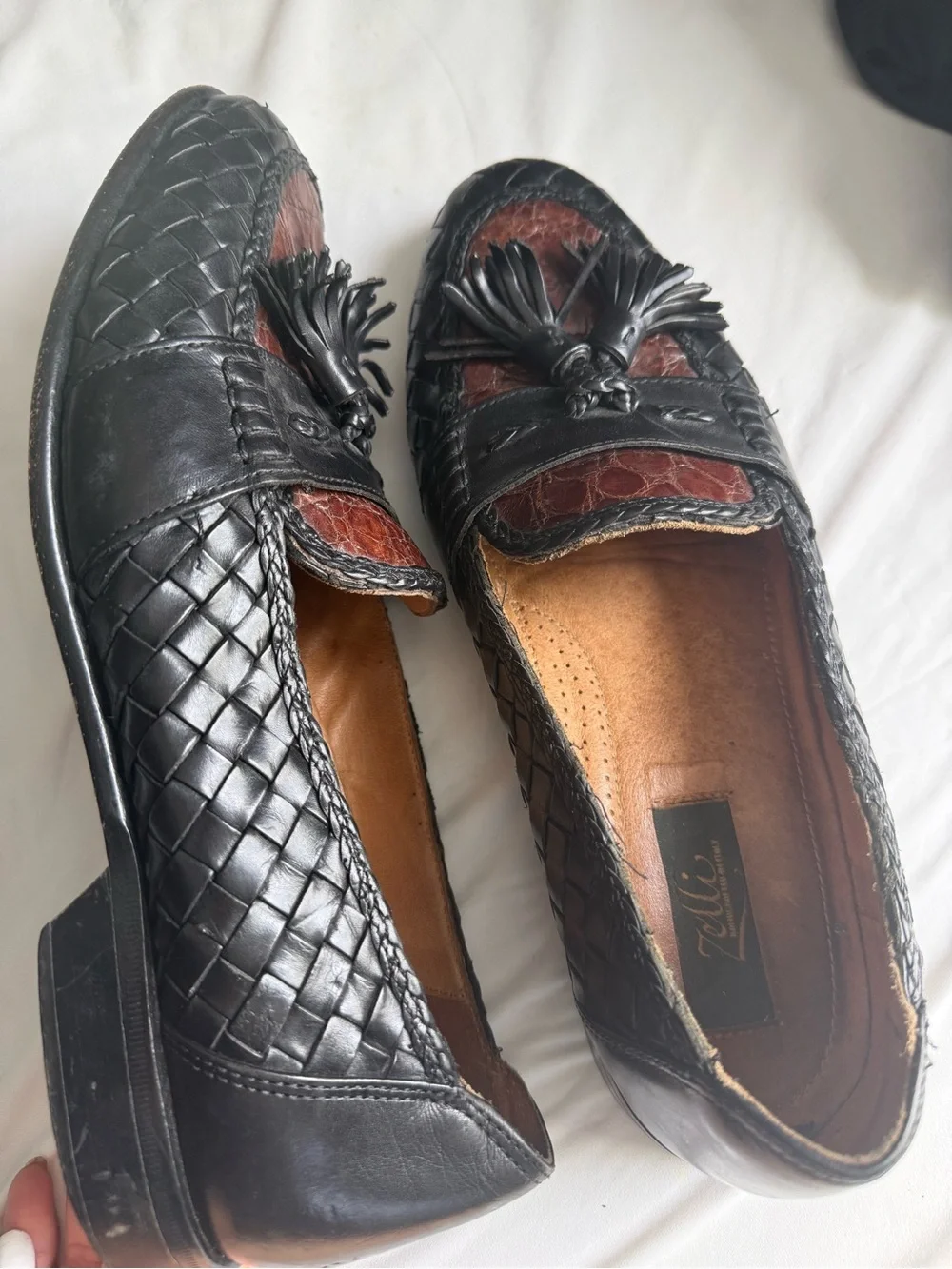 Men's Two-Tone Black & Brown Tassel Loafers